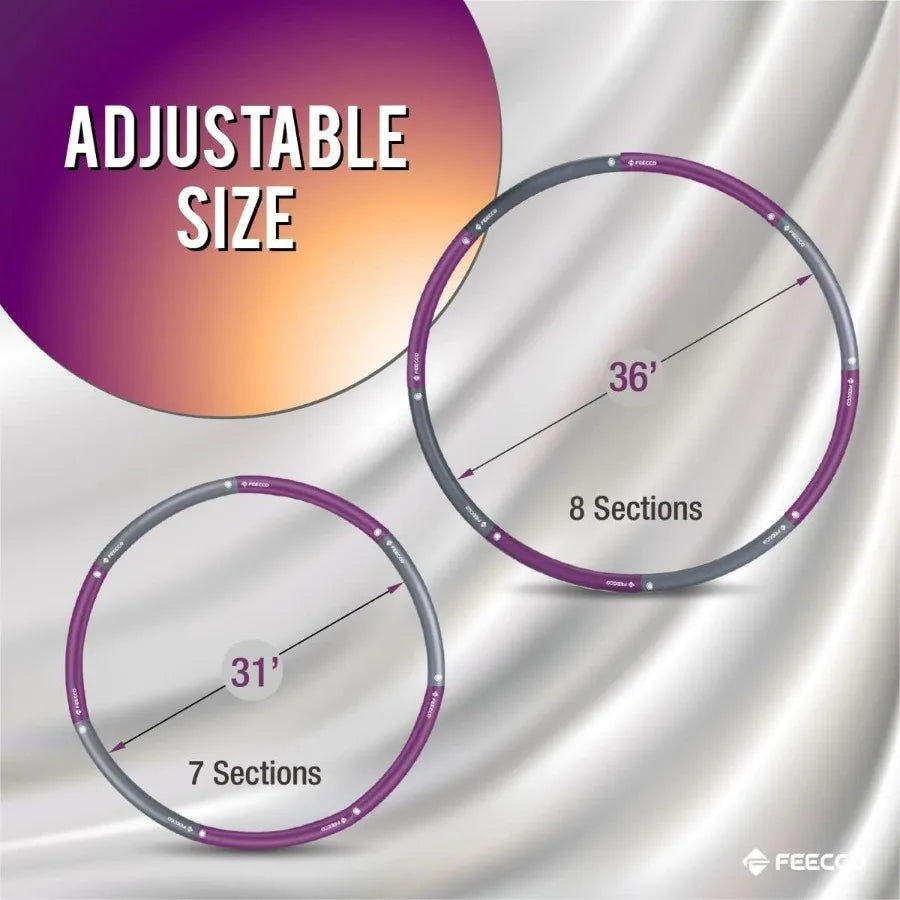 Weighted Fitness Hoop With Eight Detachable Sections For Adjustable Weight Loss And Home Workouts