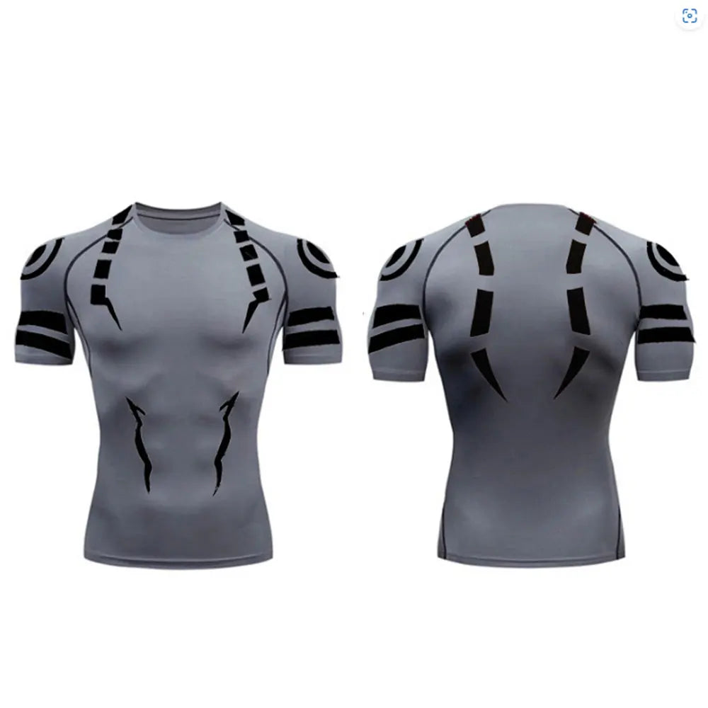 Anime Jujutsu Kaisen Compression T Shirt 3D Sukuna Print Sportswear