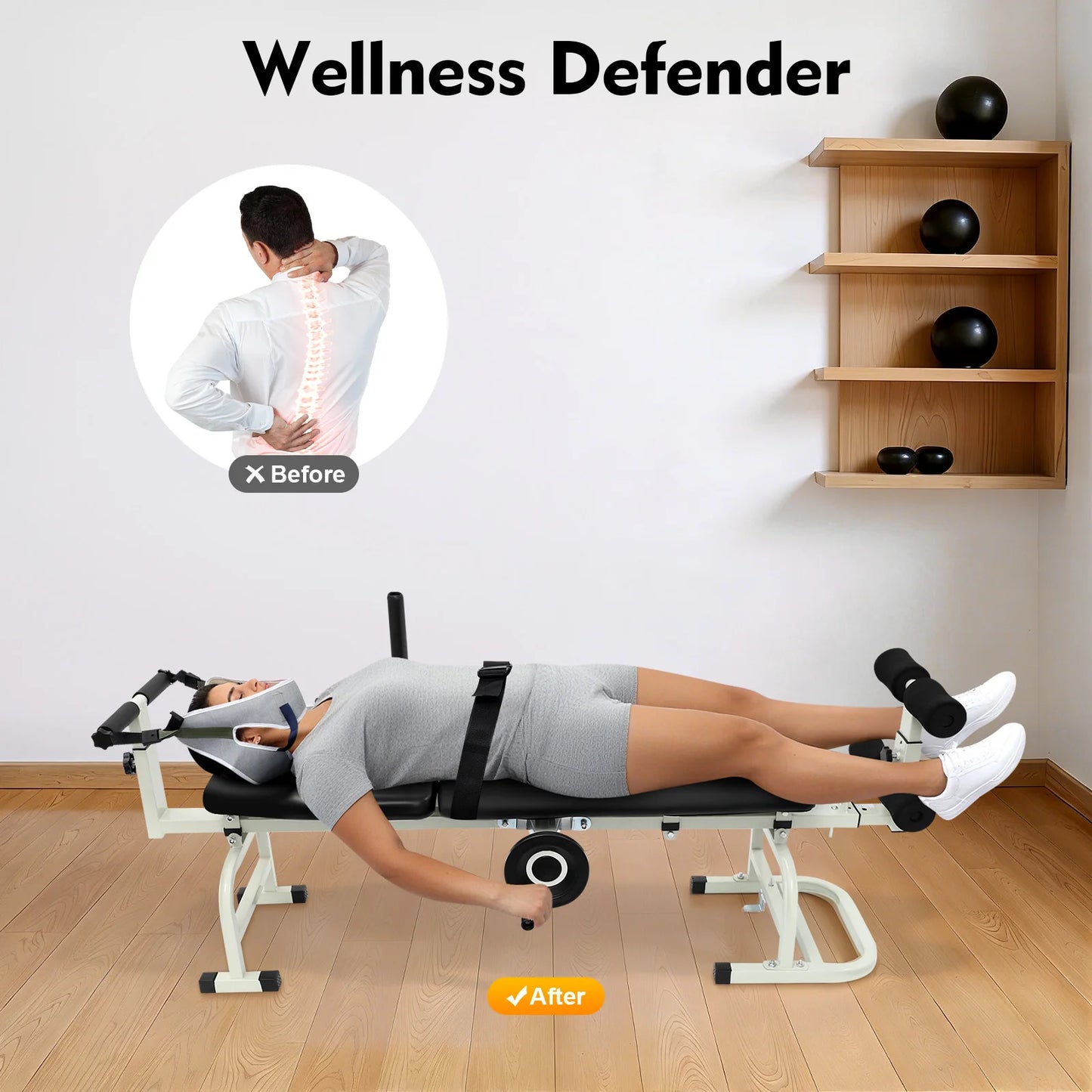 Back Stretch Bench Multifunctional Cervical Traction Device For Home Use