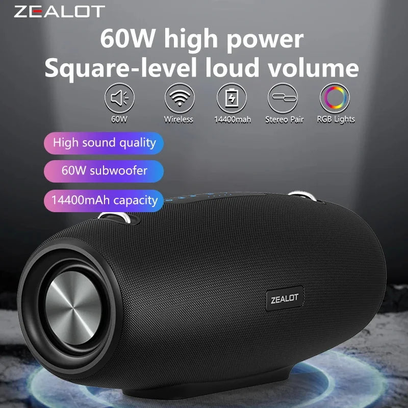 Zealot S67 Wireless Speaker Outdoor Waterproof Portable With Shoulder Strap
