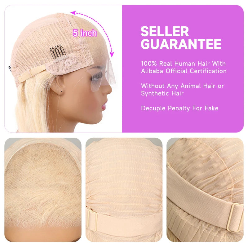 Lalabobo Brazilian Straight Lace Front Wig Remy Hair 180 Density 5x5 Glueless Frontal Lace Natural Hairline Swiss Lace