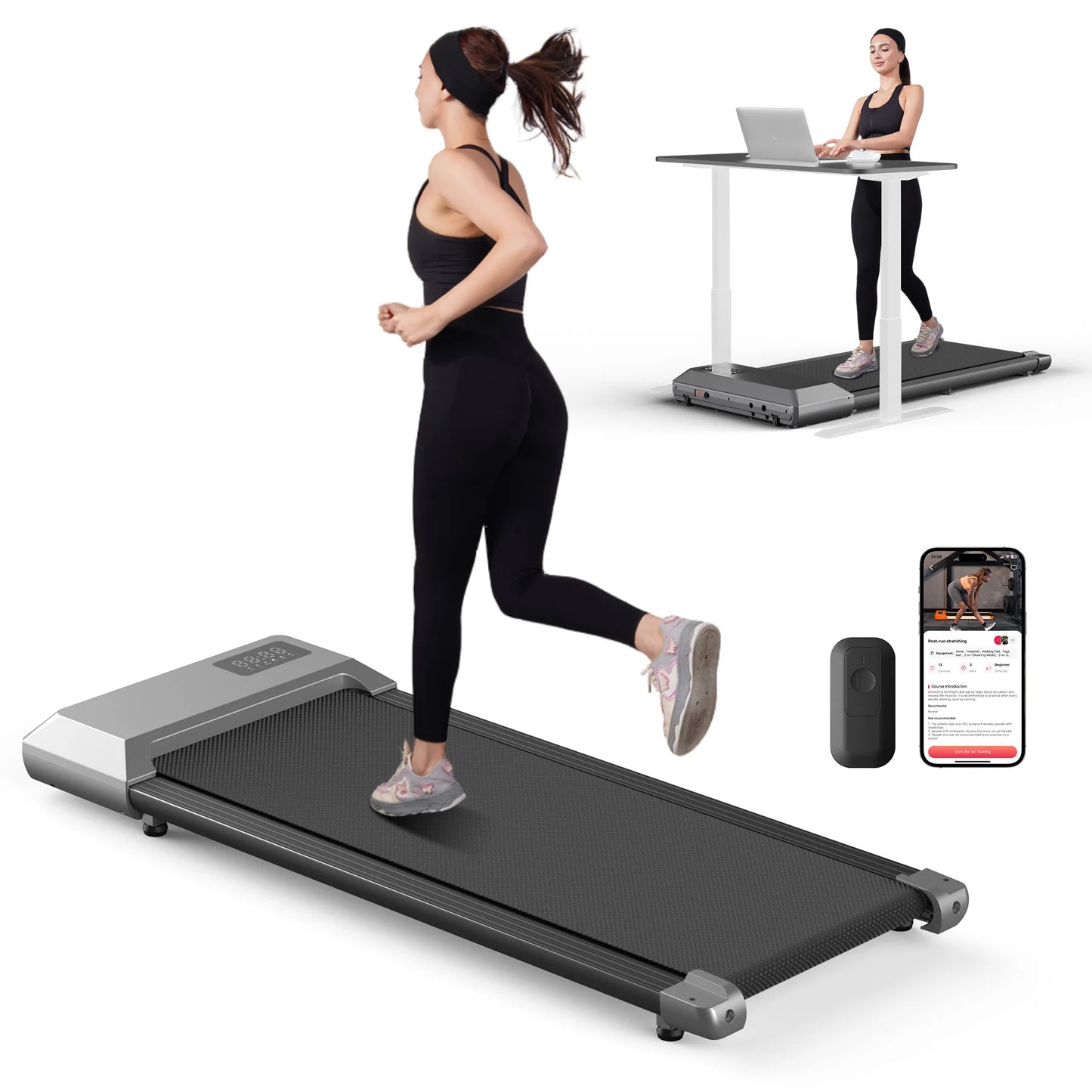 Superun 2In1 2.5HP Home Treadmill With LCD Display 300lbs