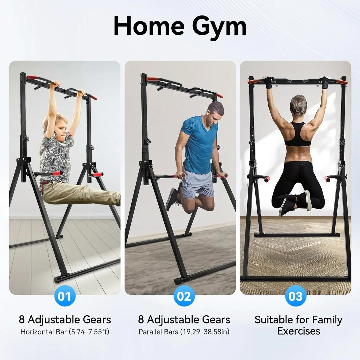 Foldable Power Tower Dip Station Triangular Pull Up Station