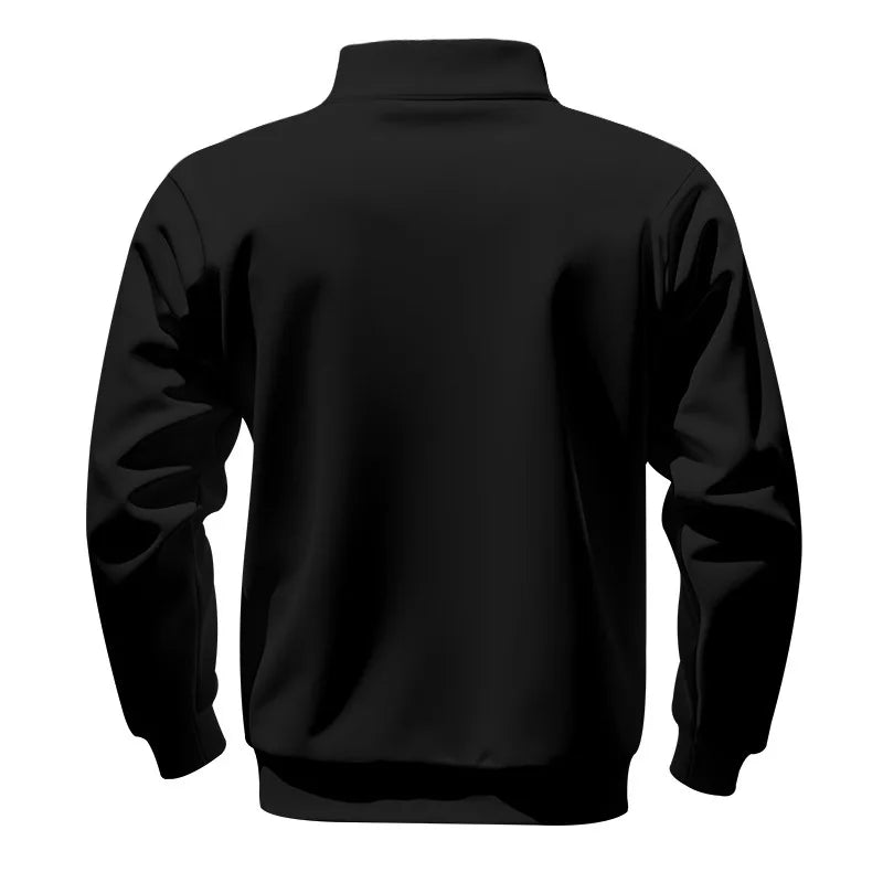Men's Autumn Winter Heavy Fleece Hoodie Half Zip Stand Collar