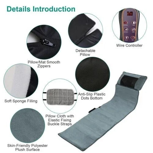 Electric Massage Mat With Heating Kneading And Vibrating Full Body