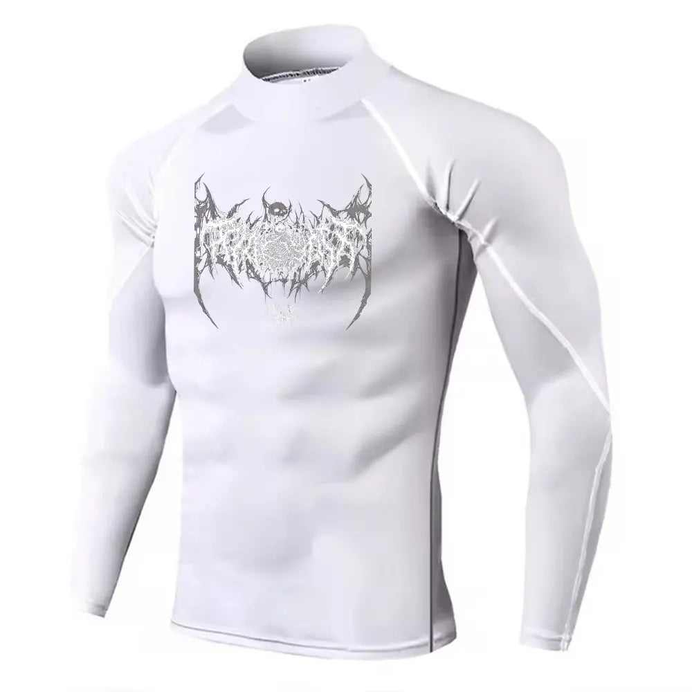 Mens Turtleneck Compression Shirt For Gym Performance Dry Rash Guard