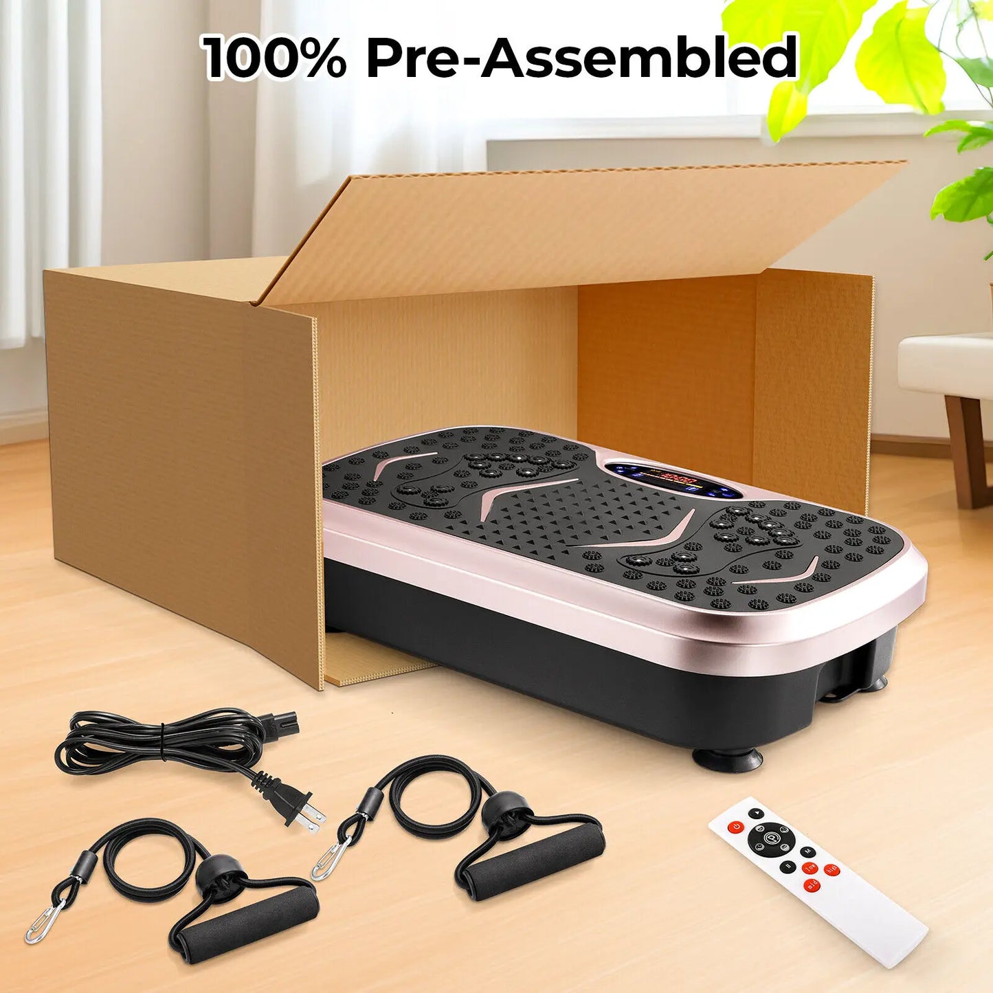 Homfa Vibration Plate Exercise Machine For Full Body Workout Bands