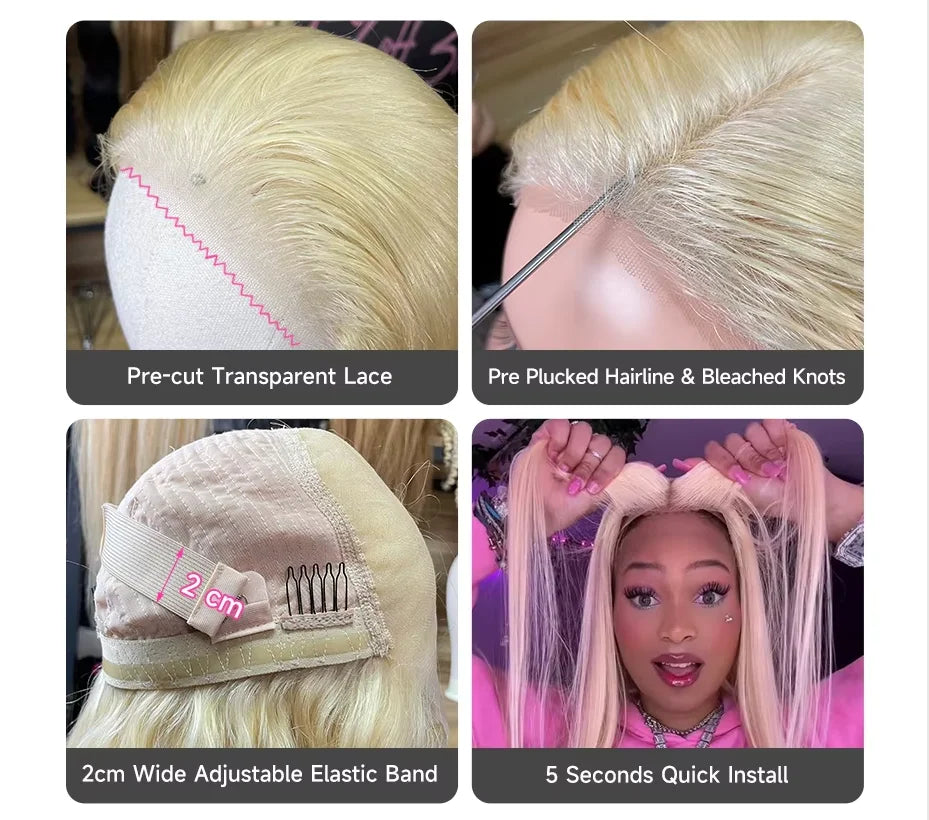 Lalabobo HD Lace Front Wig Glueless Pre Plucked Brazilian Straight