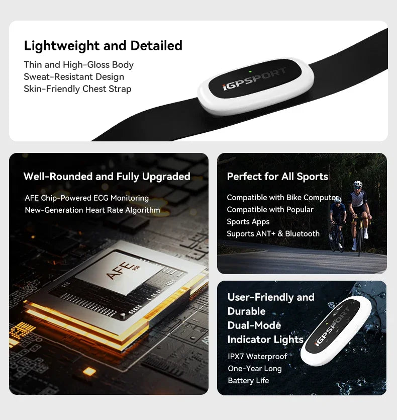 iGPSPORT HR50 Heart Rate Sensor IPX7 Waterproof For Bike Computer And Running