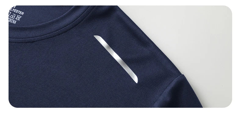 Ippolich Reflective Sport Gym T Shirt Men Quick Dry Top