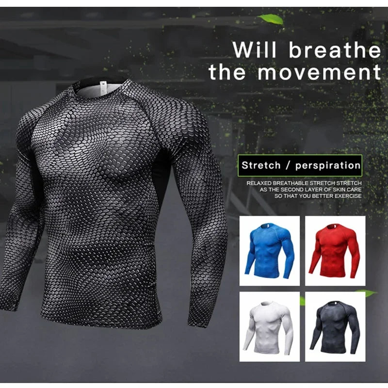 Men's Fitness Running Long Sleeve Quick Dry Training Shirt