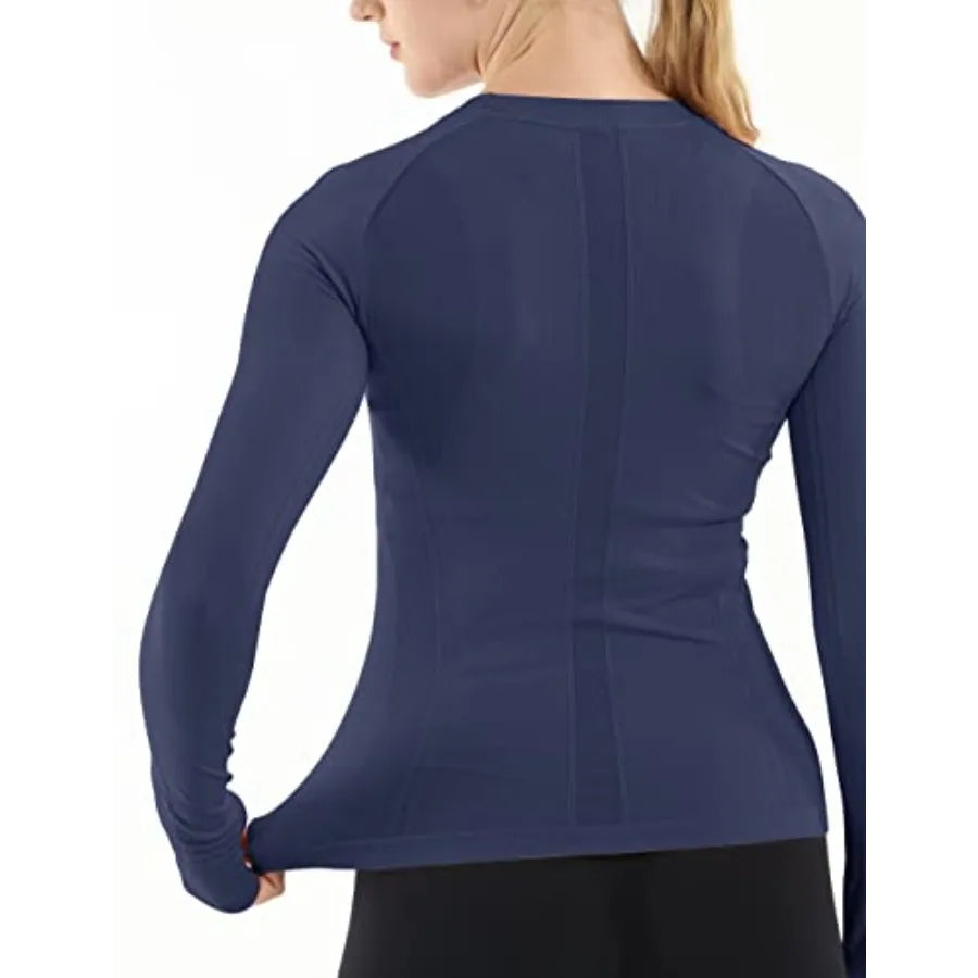 Seamless Bamboo Yoga Top For Women Long Sleeve Athletic Shirt