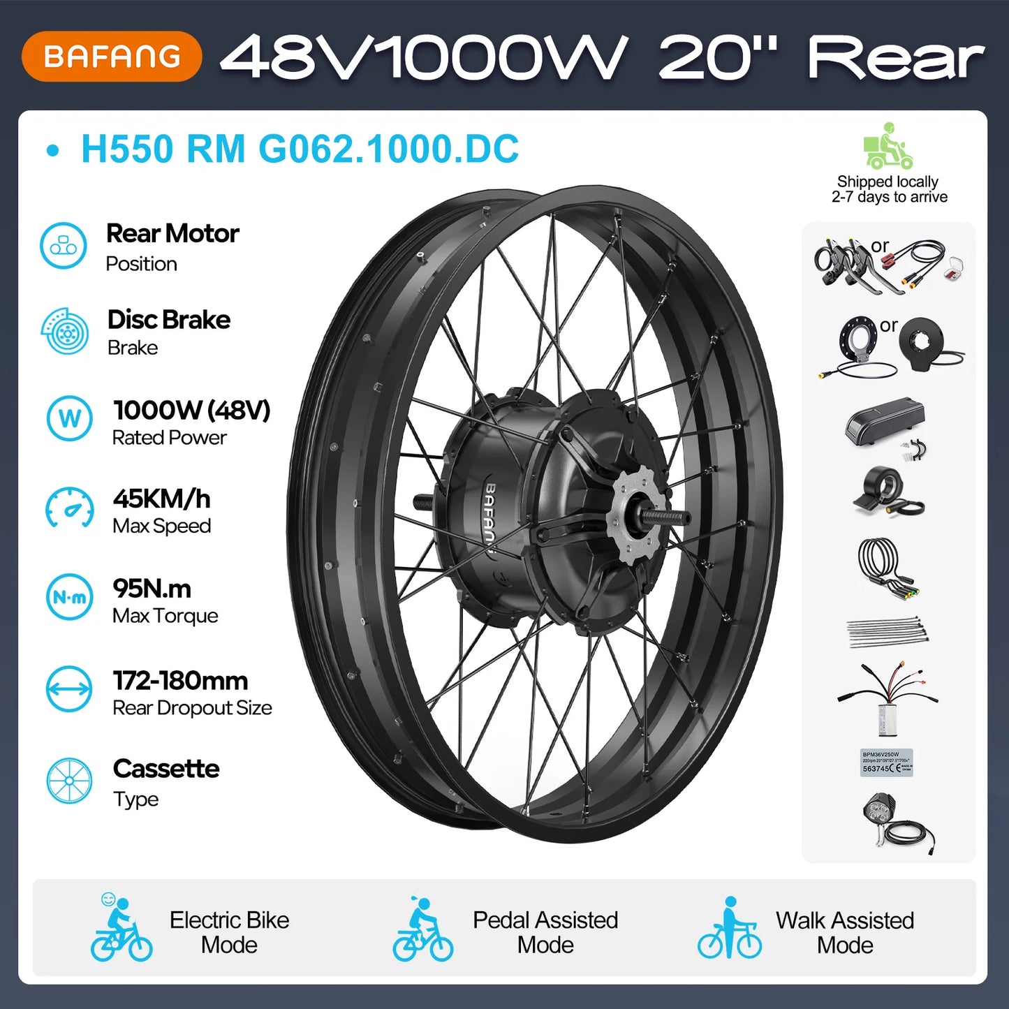 Bafang Varstrom Rear Hub Motor Ebike Kit 500W 65Nm Torque 36V Or 48V Fits 135-142mm Dropout