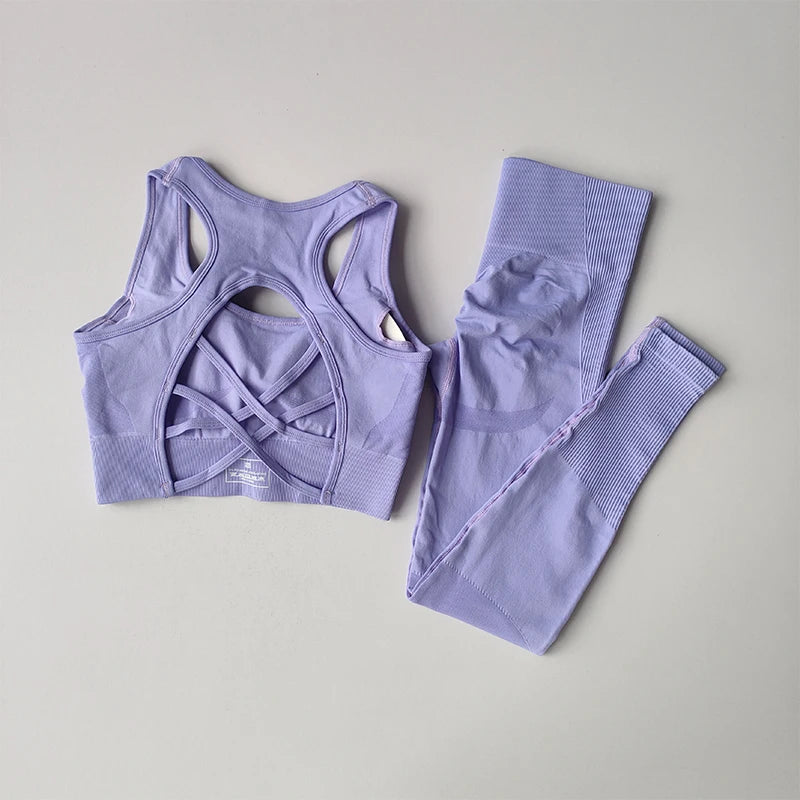 Women Sports Bra Set Yoga Leggings Tank Top 2 Piece
