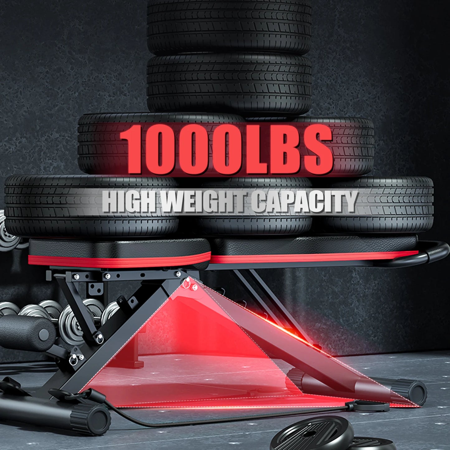 Foldable 14 In 1 Dumbbell Bench Pre Assembled 1000 Lbs 6 Adjustable Levels