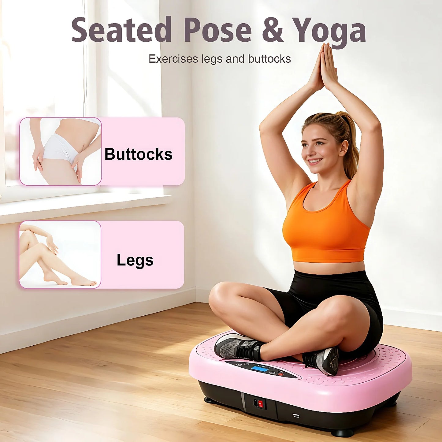 Whole Body Vibration Plate Exercise Machine With Bluetooth Resistance Bands