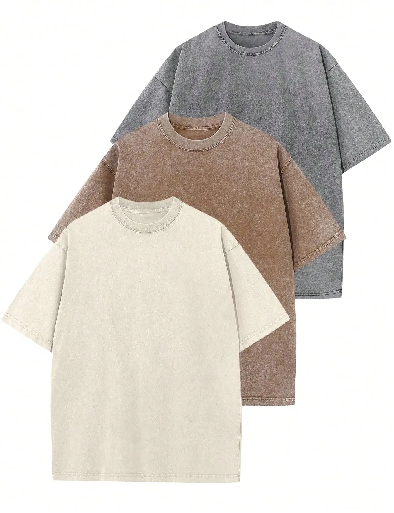 3 Pack Unisex Short Sleeve Cotton T Shirts Casual Streetwear