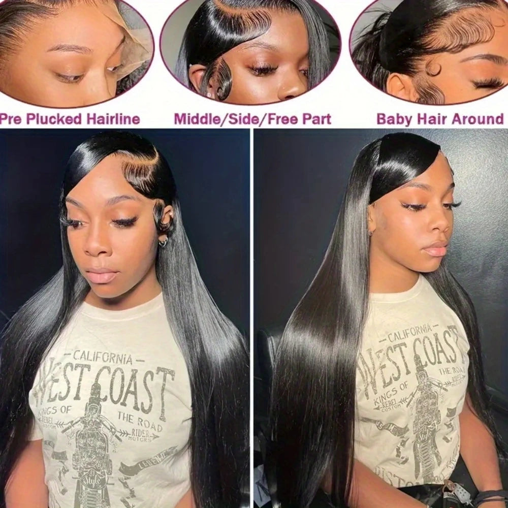 Fiumer HD Transparent Lace Front Wigs 13x4 Remy Brazilian Human Hair Baby Hair Swiss Lace Natural Parting