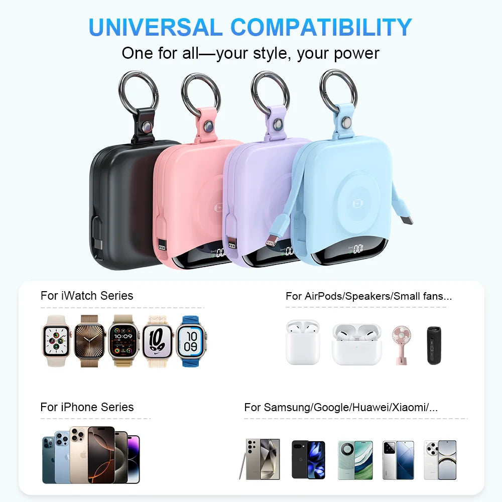 10000mAh Apple Watch Wireless Power Bank With Lightning USB Cables