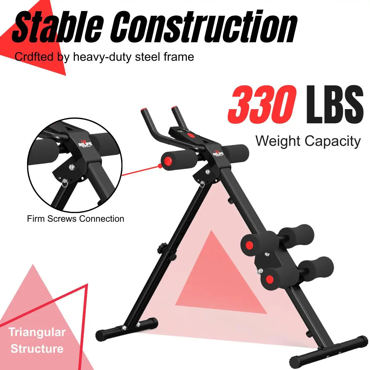 Foldable Core Abdominal Trainer For Home Gym With Resistance Bands