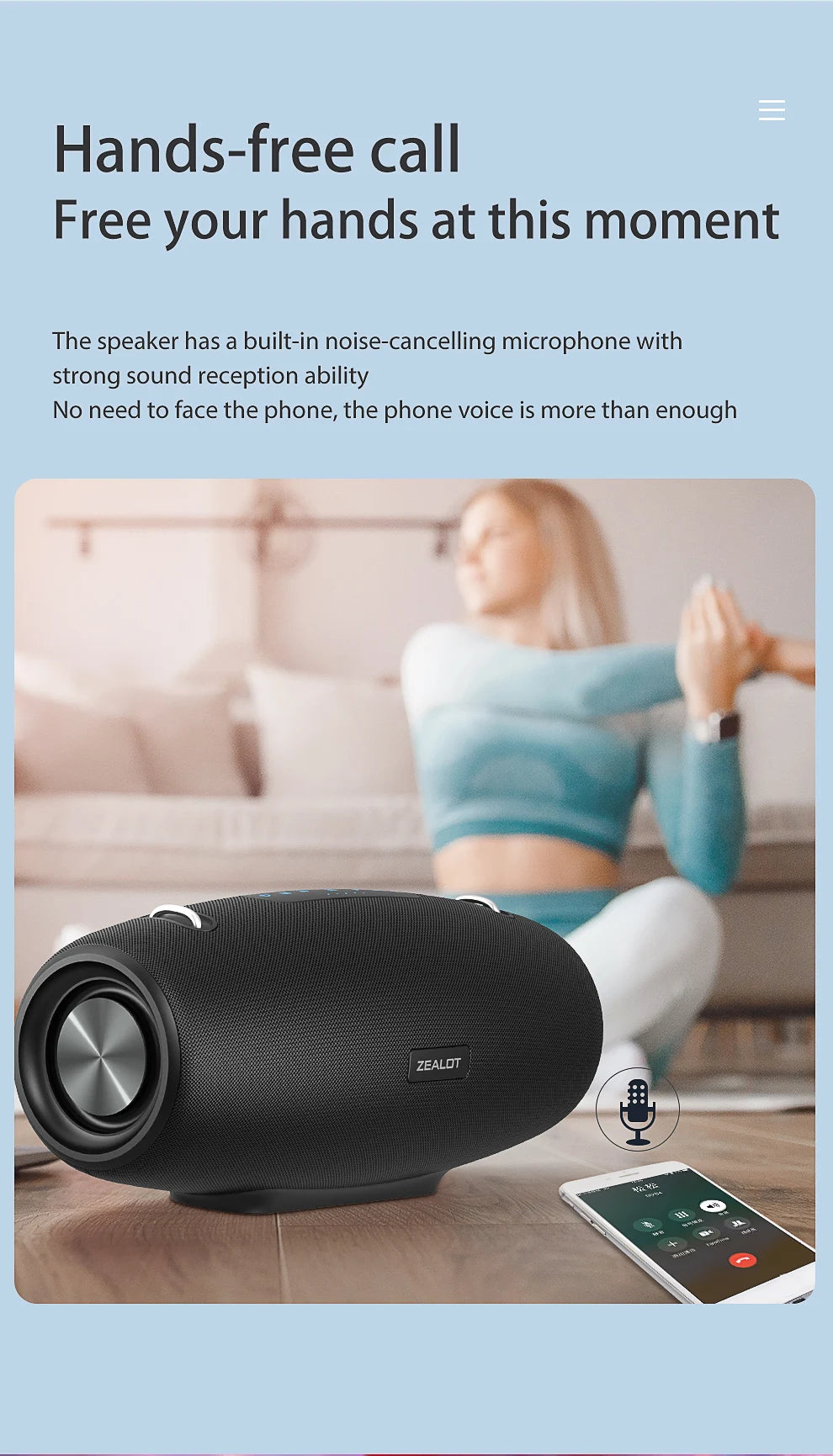 Zealot S67 Wireless Speaker Outdoor Waterproof Portable With Shoulder Strap
