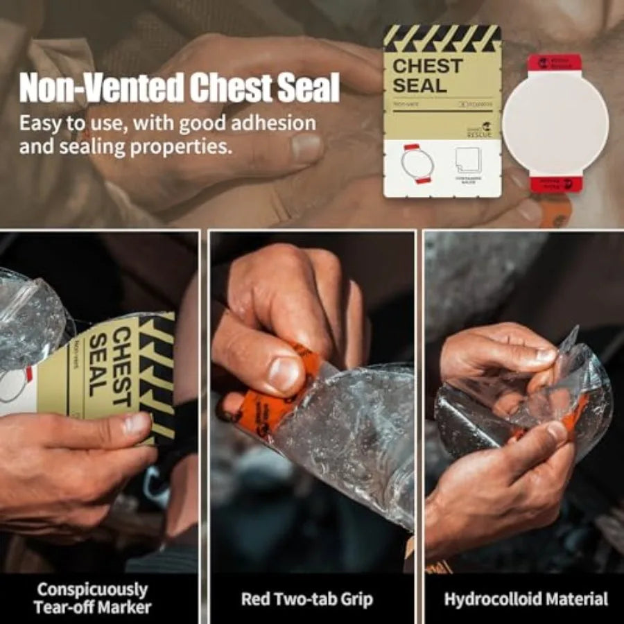 Chest Seal Non Sterile Trauma Dressing Occlusive Pad IFAK Refill