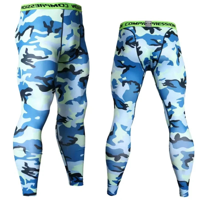 Men's Camouflage Running Training Compression Leggings For Sports