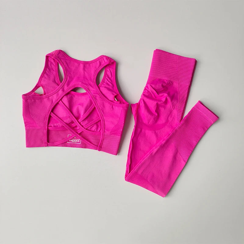 Women Sports Bra Set Yoga Leggings Tank Top 2 Piece