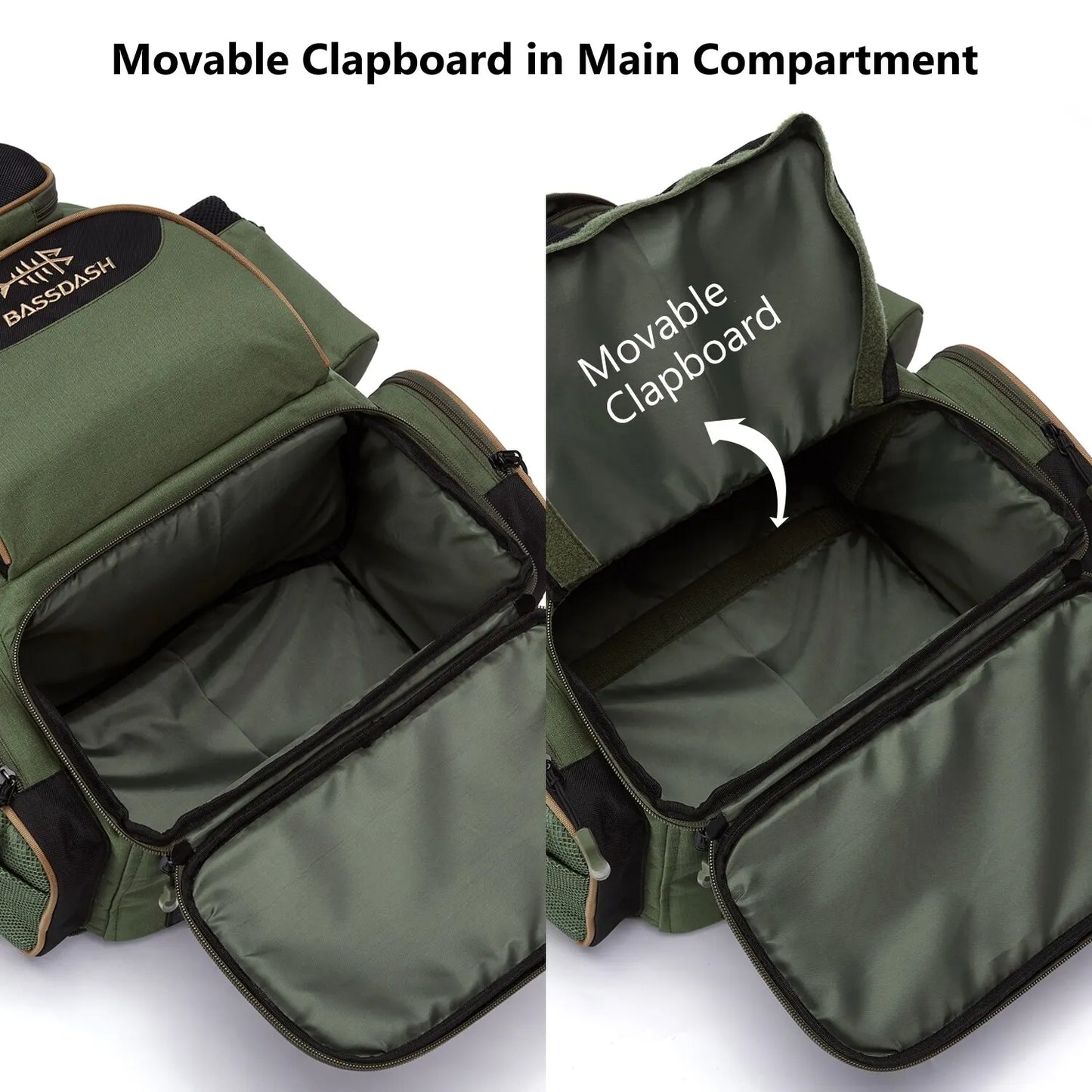Bassdash Lightweight Tactical Fishing Bag Tackle Backpack Multifunctional Storage System