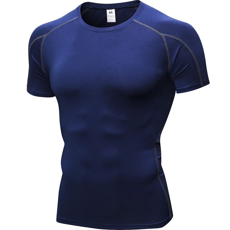 Yuerlian Elastic Men Running Quick Dry Fitness Shirt