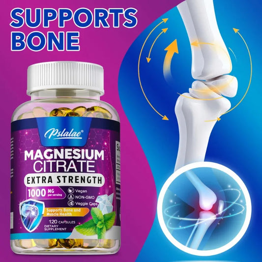 PslalaeCharge Magnesium Citrate 1000mg Maximum Absorption for Muscle Nerve Health