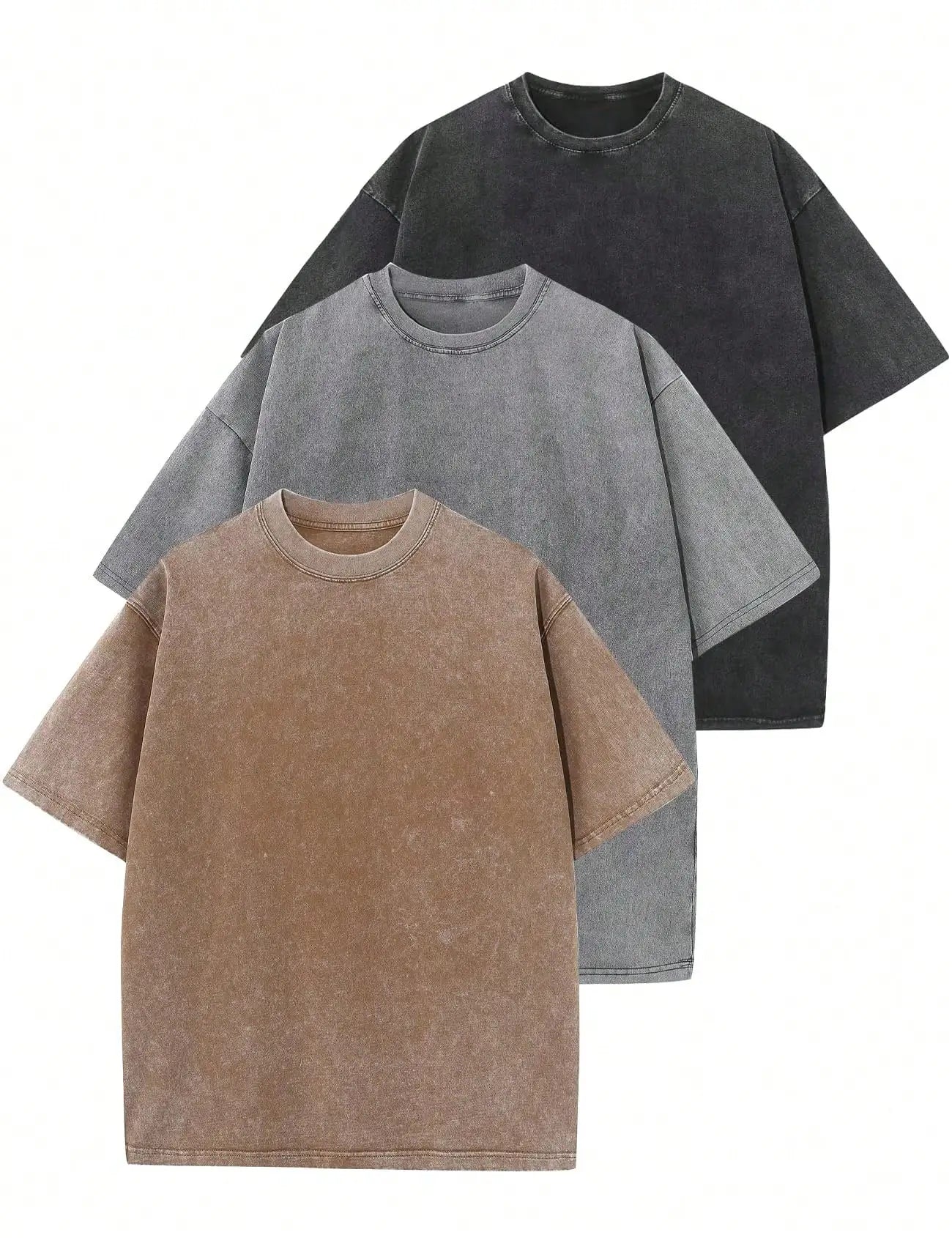 3 Pack Unisex Short Sleeve Cotton T Shirts Casual Streetwear