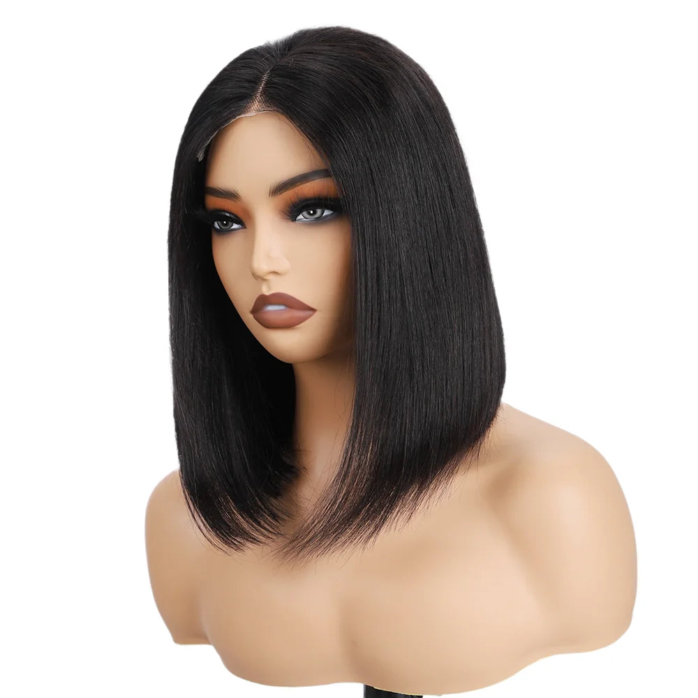 QThair Glueless Lace Front Brazilian Human Hair Straight Wig
