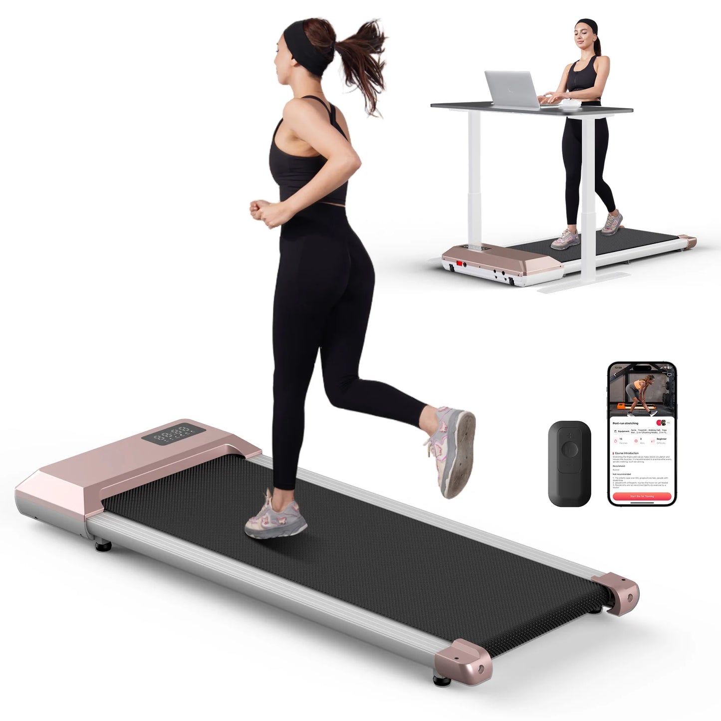 Superun 2In1 2.5HP Home Treadmill With LCD Display 300lbs