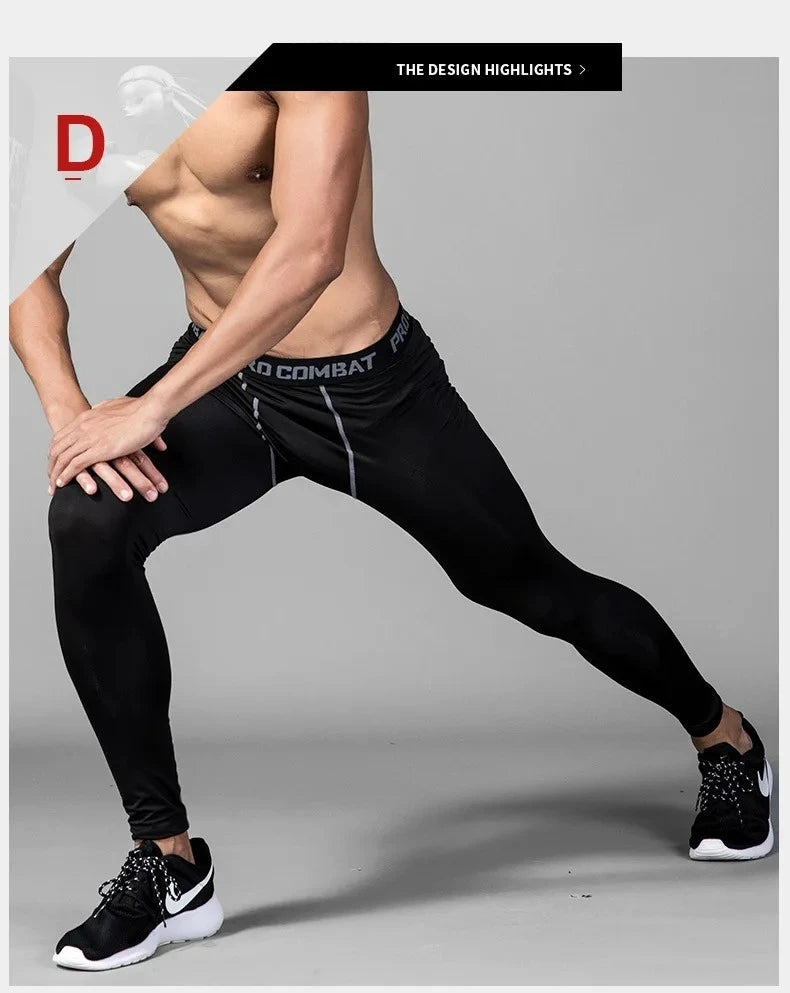 Men's Warm Compression Leggings For Running And Training