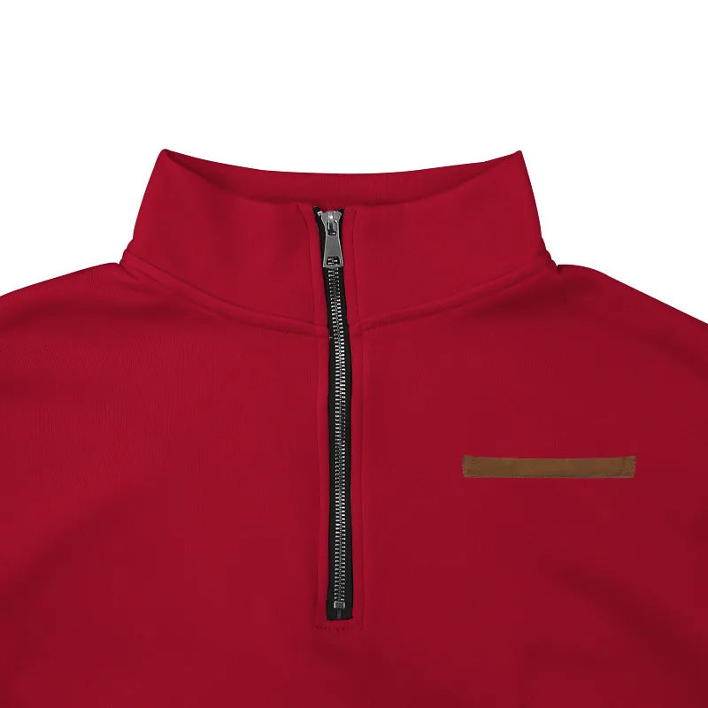Men's Autumn Winter Heavy Fleece Hoodie Half Zip Stand Collar