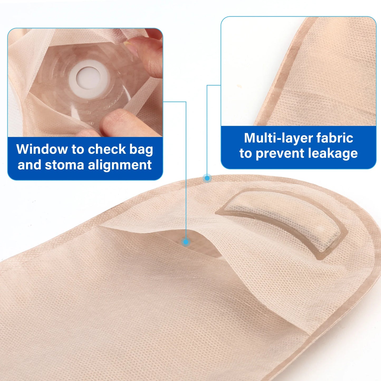 Colostomy Bags With Clamp Closure One Piece Drainable Pouches