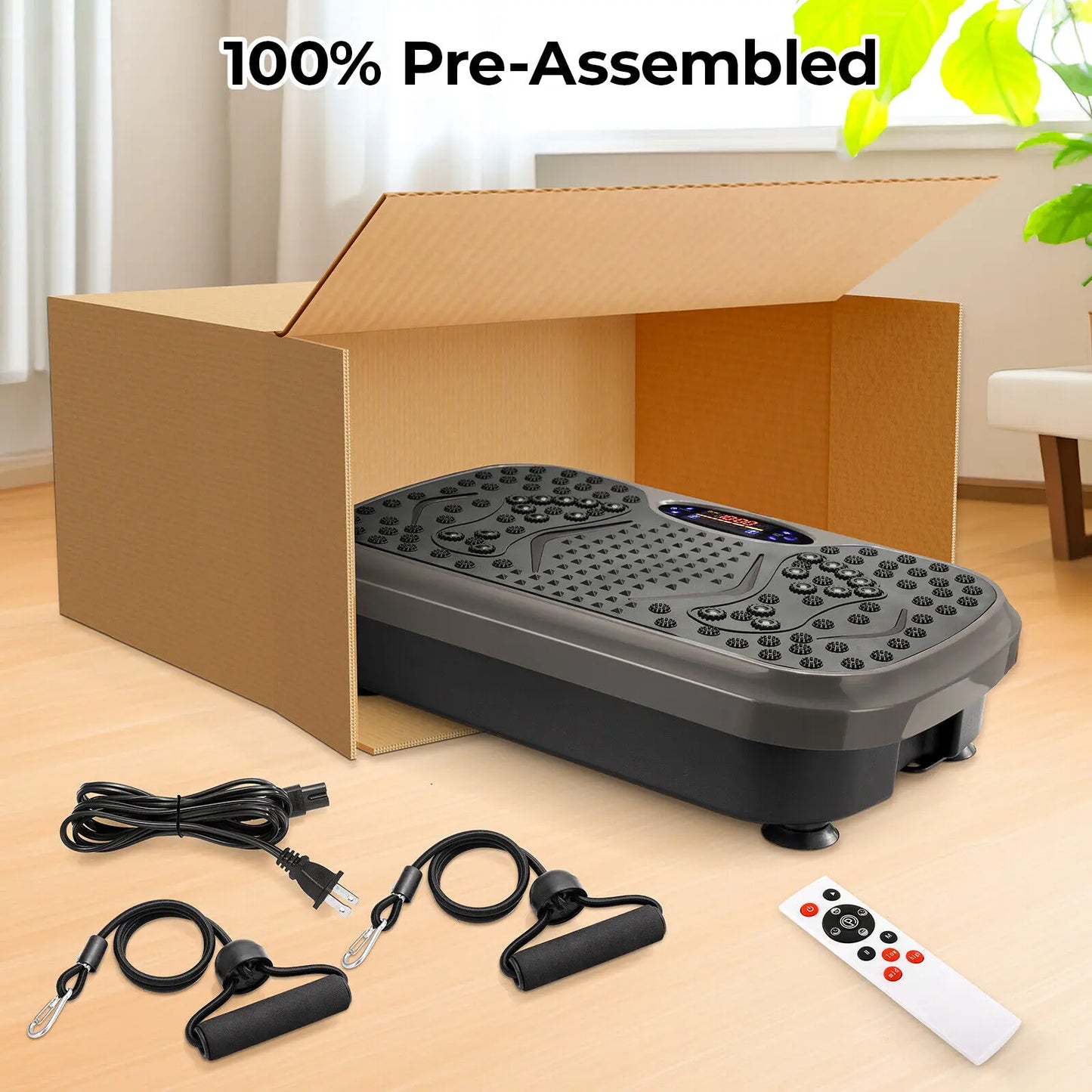 Homfa Vibration Plate Exercise Machine For Full Body Workout Bands