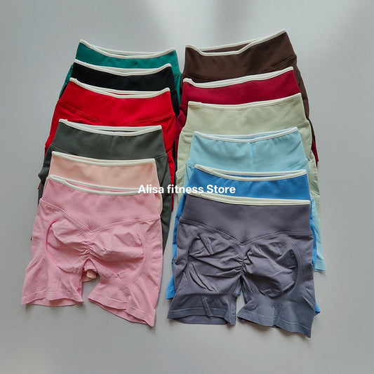 Women's High Waist Seamless Yoga Shorts For Gym And Running
