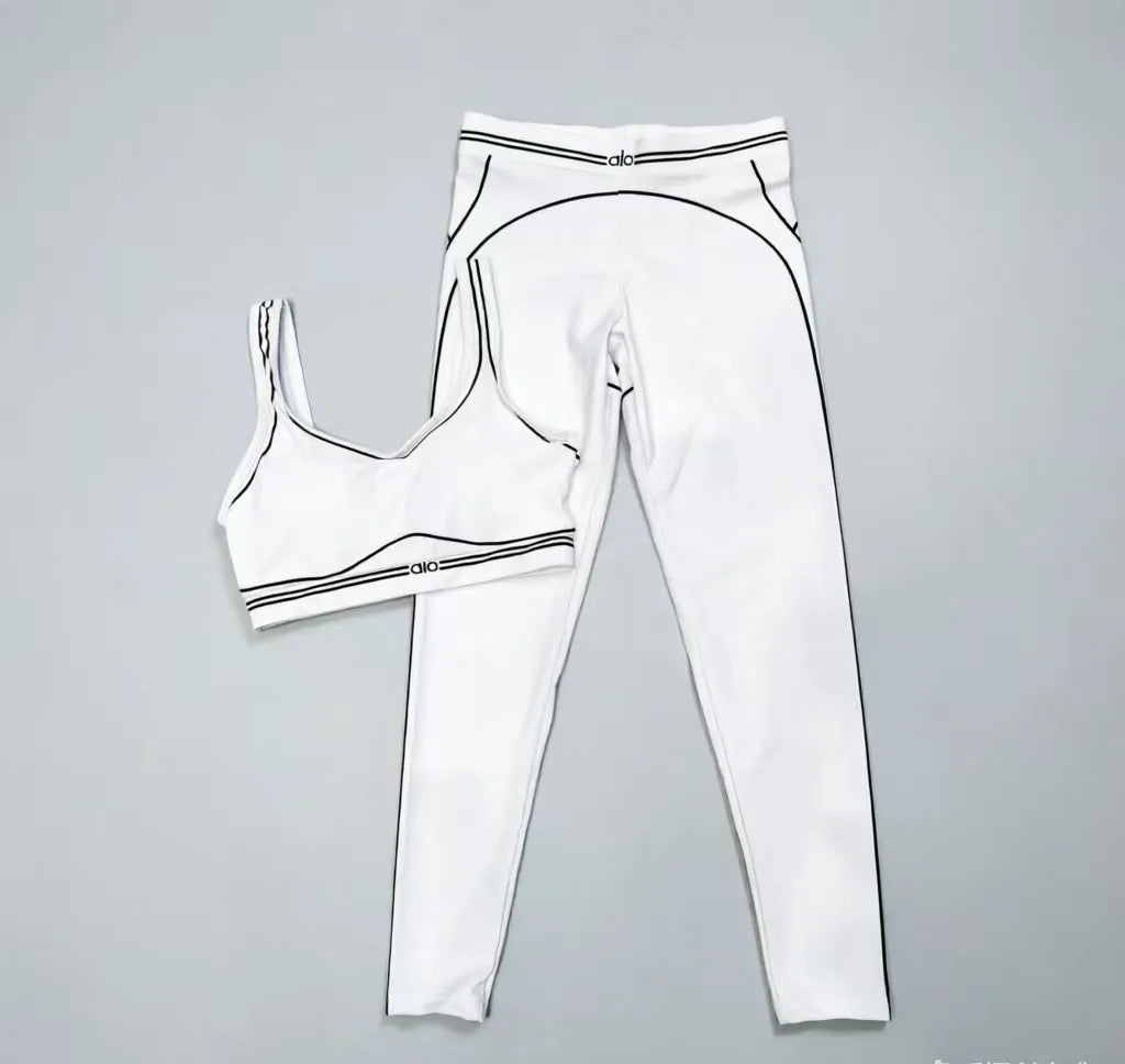 Women Slim Fit Yoga Outfit With Stretch Polyester Graphic Design