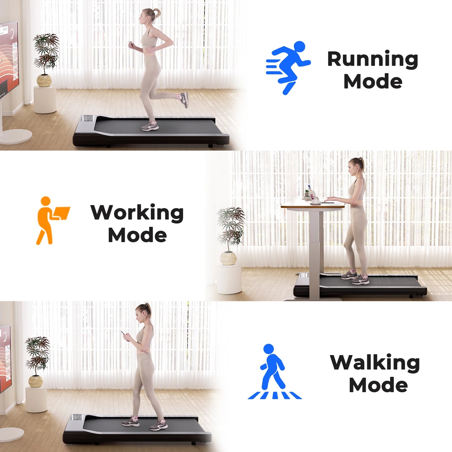 2In1 Treadmill For Home Office With Remote LCD Display