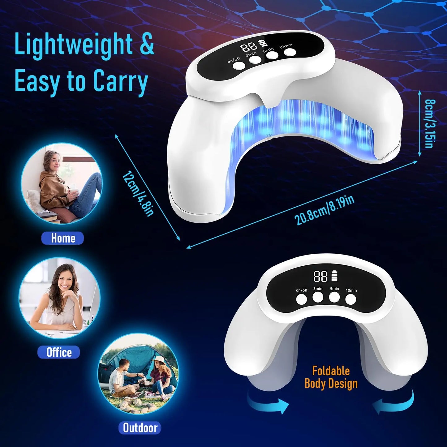 KTS 45W Nail Fungus Treatment Device With 30 LEDs 470nm 905nm