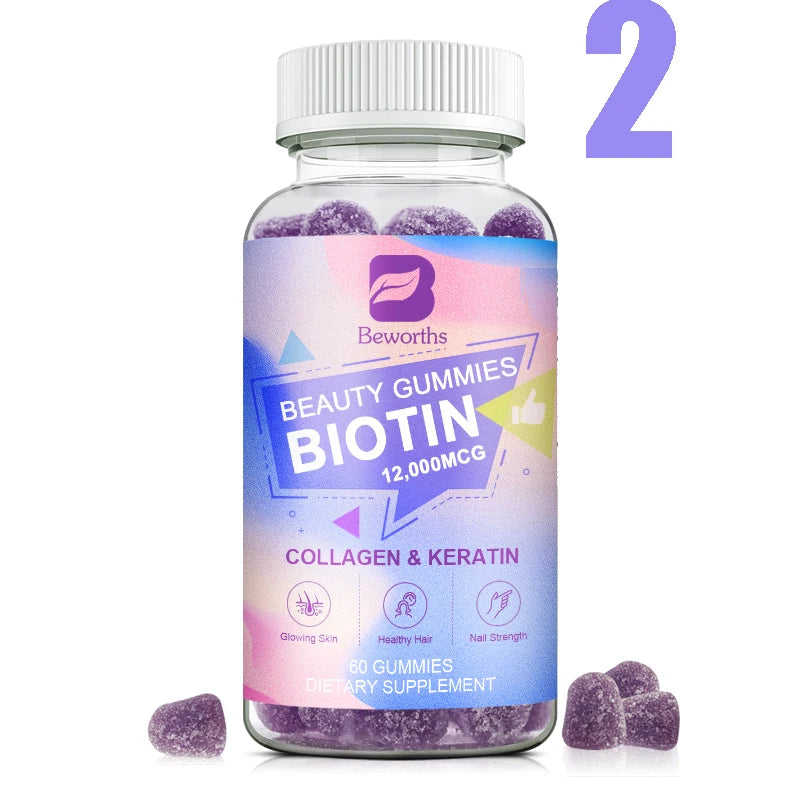 Beworths Collagen Biotin Gummies For Hair Growth And Skin Health Care Support Nails