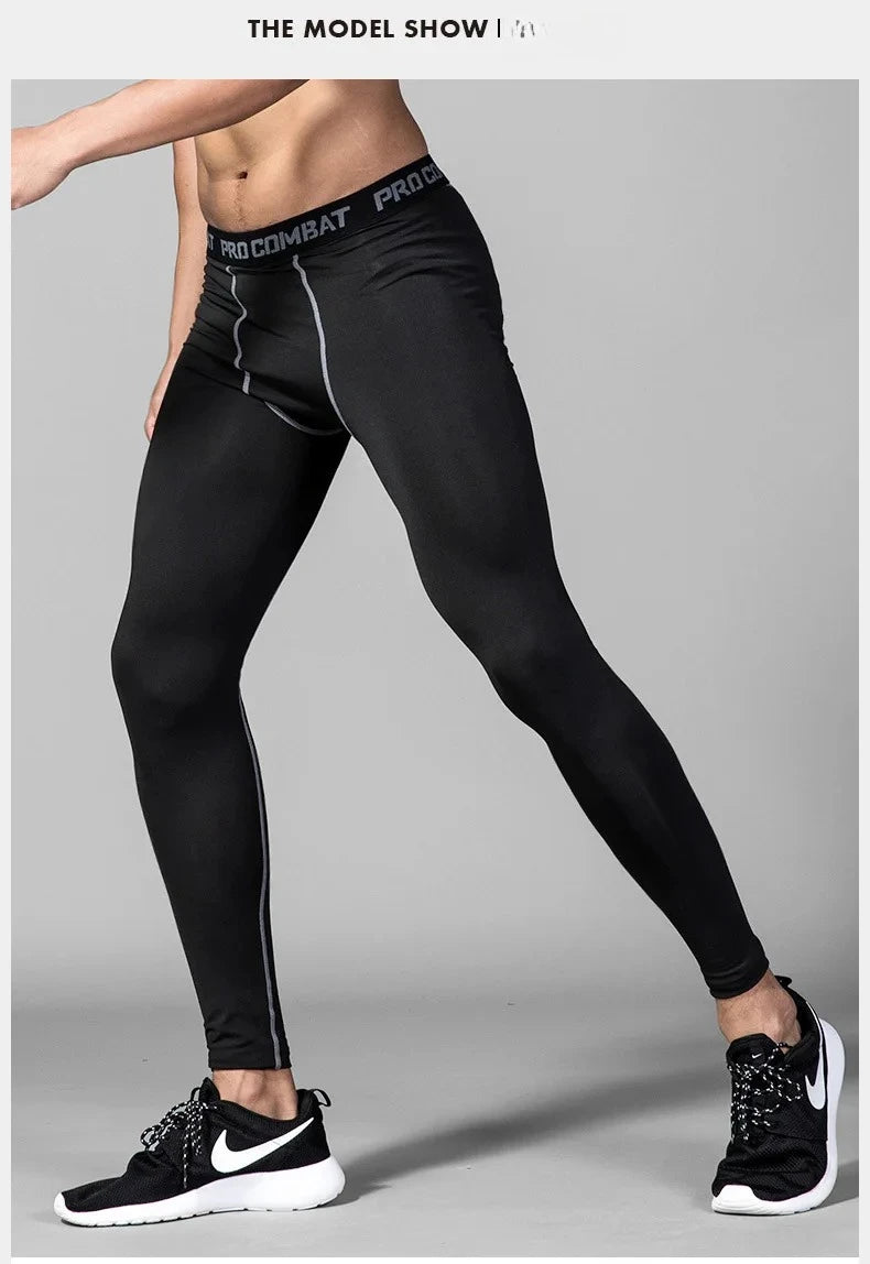 Men's Warm Compression Leggings For Running And Training