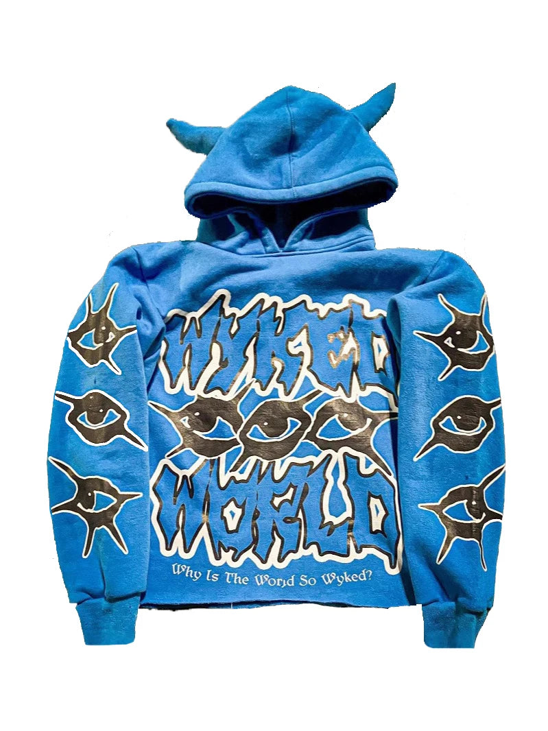 Street Gothic Hoodie Mens Hip Hop Style Hooded Sweatshirt