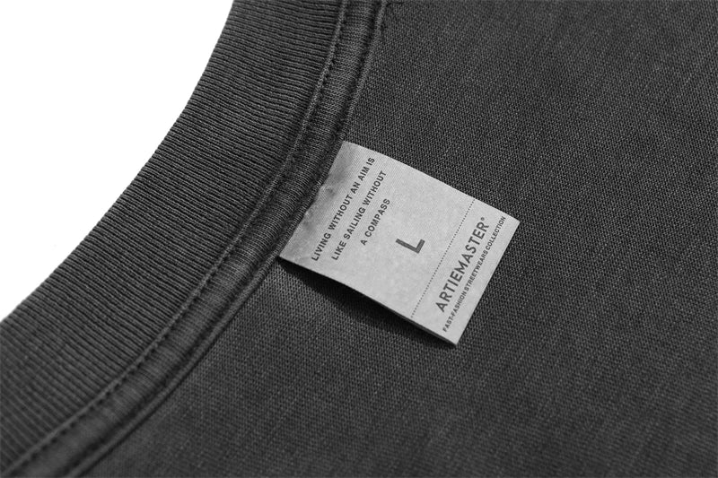 ZODF Basic Solid Washed Cotton Tee For Men Unisex Streetwear