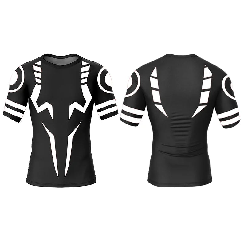 Anime Jujutsu Kaisen Compression T Shirt 3D Sukuna Print Sportswear
