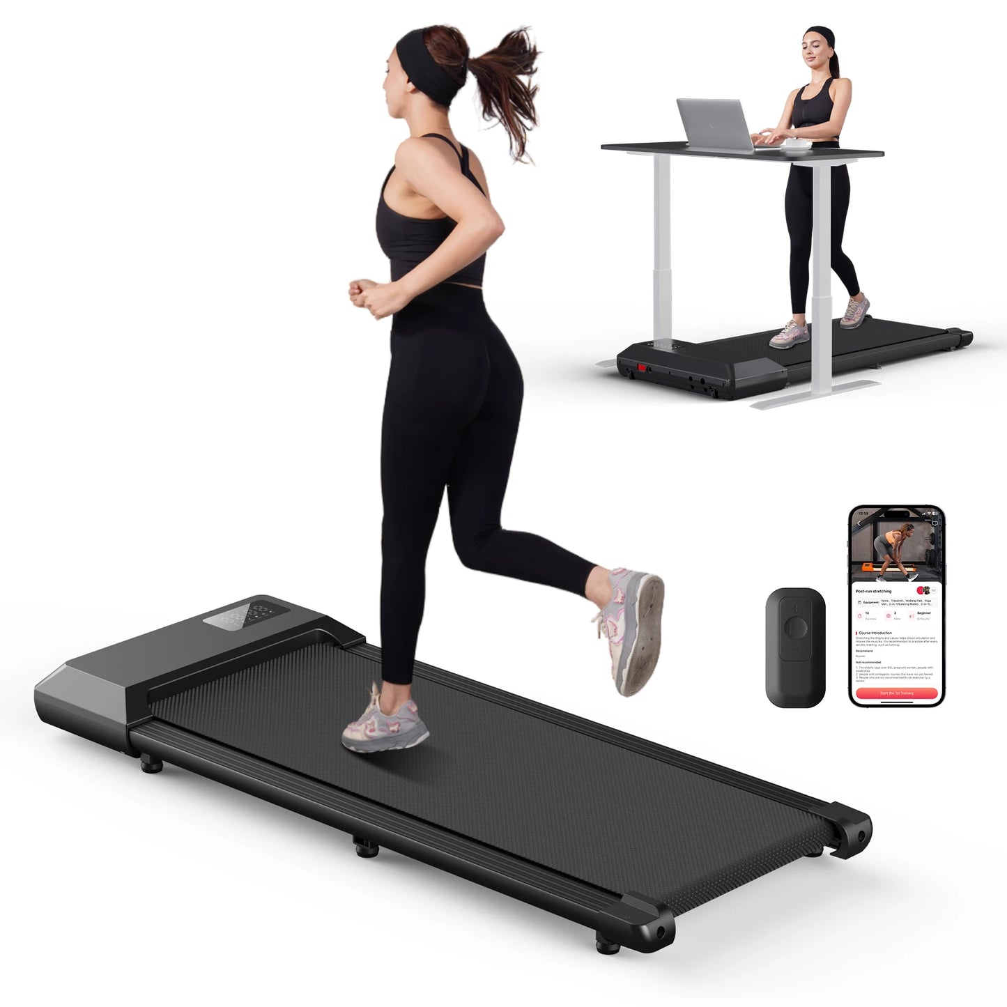 Superun 2In1 2.5HP Home Treadmill With LCD Display 300lbs