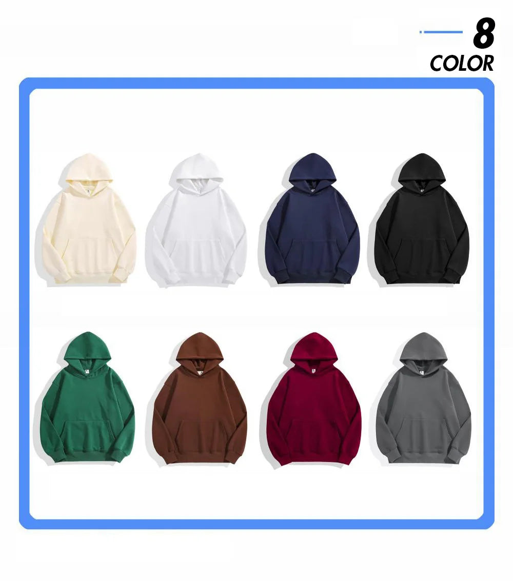 Heavy Weight Cotton Hooded Sweatshirt Unisex Fleece Pullover