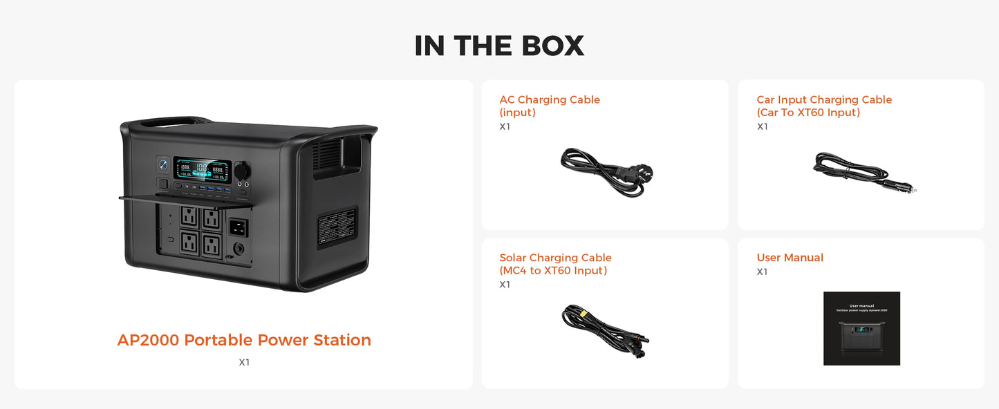 CTOLITY AP2000 Portable Solar Generator LiFePO4 2400W Foldable